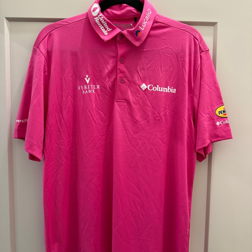 Columbia Men's Pink Golf Shirt-Ryan Palmer